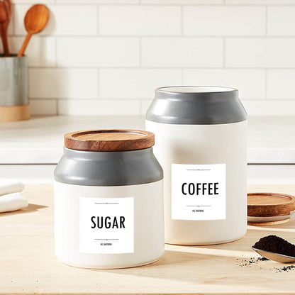 Minimalist tea coffee sugar labels