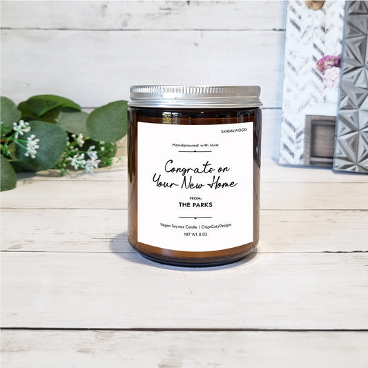 Personalized House Warming, New Home Candle Gift