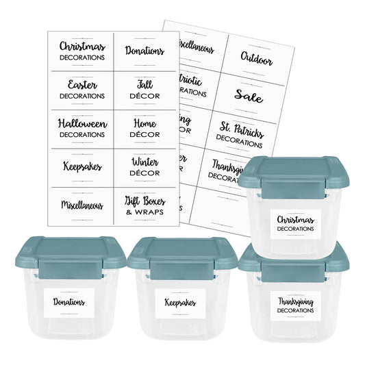 Storage Bin Organization Labels