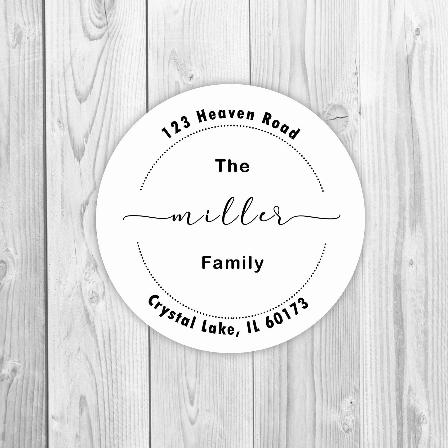 Personalized Circle Return address labels