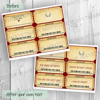 Printable coupon booklet, Custom gift coupons, Custom coupon voucher, Reward coupon book diy for mom, Instant Download Template - MMS0016D