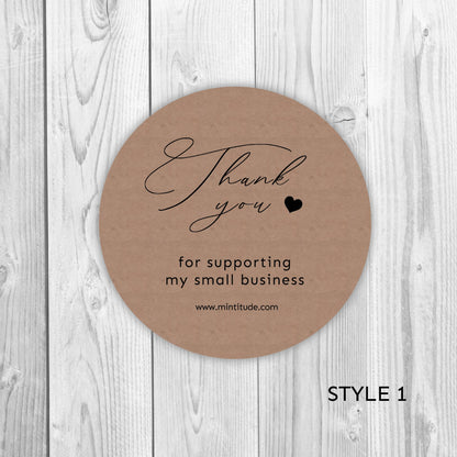 Round Thank You Labels, Custom Circle stickers, Personalized thank you seals, Business Round sticker