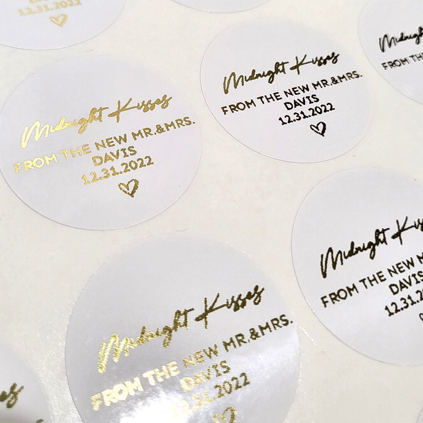 Foil Glossy White Circle Stickers