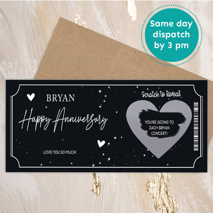 Surprise Trip Reveal, Custom boarding pass, Holiday Vacation Card, Personalized Experience Card, Scratch off  Fake Concert ticket Gift