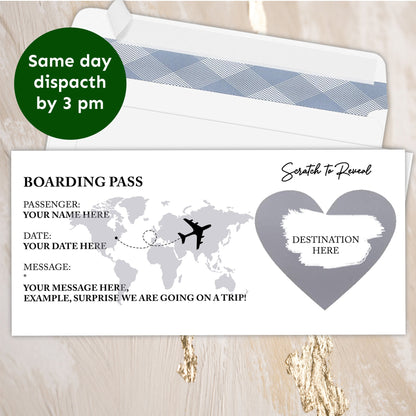 Boarding Pass Surprise Vacation Card