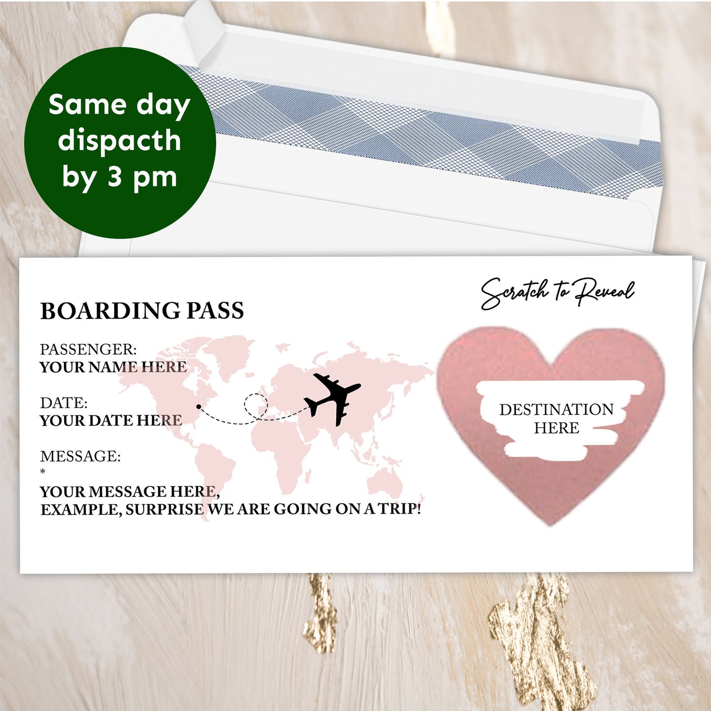 Personalized Holiday boarding pass